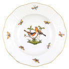 Hand-painted Herend Rothschild Bird Rim Soup Plate Soup Plates & Rimmed Soup Bowl in fine porcelain, 8in D,, Motif 9, on a white background