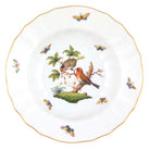 Hand-painted Herend Rothschild Bird Rim Soup Soup Plates & Rimmed Soup Bowl in fine porcelain, 9.5in D,, Motif 10, on a white background