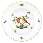 Hand-painted Herend Rothschild Bird Rim Soup Soup Plates & Rimmed Soup Bowl in fine porcelain, 9.5in D,, Motif 7, on a white background