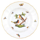 Hand-painted Herend Rothschild Bird Rim Soup Soup Plates & Rimmed Soup Bowl in fine porcelain, 9.5in D,, Motif 8, on a white background