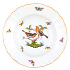 Hand-painted Herend Rothschild Bird Rim Soup Soup Plates & Rimmed Soup Bowl in fine porcelain, 9.5in D,, Motif 9, on a white background