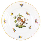 Hand-painted Herend Rothschild Bird Salad Plate in fine porcelain, 7.5in D,, Motif 10, on a white background