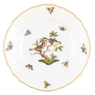 Hand-painted Herend Rothschild Bird Salad Plate in fine porcelain, 7.5in D,, Motif 11, on a white background