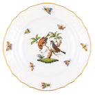 Hand-painted Herend Rothschild Bird Salad Plate in fine porcelain, 7.5in D,, Motif 12, on a white background