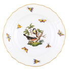 Hand-painted Herend Rothschild Bird Salad Plate in fine porcelain, 7.5in D,, Motif 2, on a white background