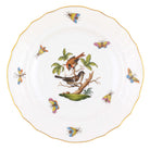 Hand-painted Herend Rothschild Bird Salad Plate in fine porcelain, 7.5in D,, Motif 4, on a white background