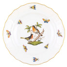 Hand-painted Herend Rothschild Bird Salad Plate in fine porcelain, 7.5in D,, Motif 8, on a white background