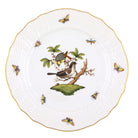 Hand-painted Herend Rothschild Bird Service Plate in fine porcelain, 11in D,, Motif 1, on a white background