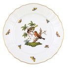 Hand-painted Herend Rothschild Bird Service Plate in fine porcelain, 11in D,, Motif 10, on a white background