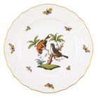 Hand-painted Herend Rothschild Bird Service Plate in fine porcelain, 11in D,, Motif 12, on a white background
