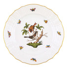 Hand-painted Herend Rothschild Bird Service Plate in fine porcelain, 11in D,, Motif 4, on a white background