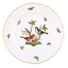 Hand-painted Herend Rothschild Bird Service Plate in fine porcelain, 11in D,, Motif 5, on a white background