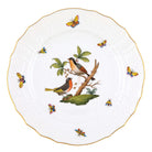 Hand-painted Herend Rothschild Bird Service Plate in fine porcelain, 11in D,, Motif 8, on a white background
