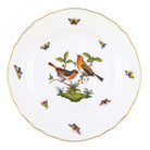 Hand-painted Herend Rothschild Bird Service Plate in fine porcelain, 11in D,, Motif 9, on a white background