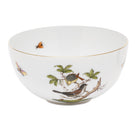Hand-painted Herend Rothschild Bird Small Bowl in fine porcelain, 3in H X 5.75in D, on a white background