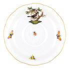 Hand-painted Herend Rothschild Bird Tea Saucer Cup & Saucer Set in fine porcelain, 6in D,, Motif 1, on a white background