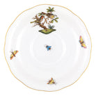 Hand-painted Herend Rothschild Bird Tea Saucer Cup & Saucer Set in fine porcelain, 6in D,, Motif 11, on a white background