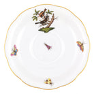 Hand-painted Herend Rothschild Bird Tea Saucer Cup & Saucer Set in fine porcelain, 6in D,, Motif 4, on a white background