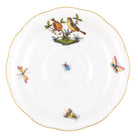 Hand-painted Herend Rothschild Bird Tea Saucer Cup & Saucer Set in fine porcelain, 6in D,, Motif 7, on a white background