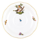 Hand-painted Herend Rothschild Bird Tea Saucer Cup & Saucer Set in fine porcelain, 6in D,, Motif 8, on a white background
