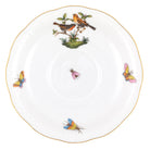 Hand-painted Herend Rothschild Bird Tea Saucer Cup & Saucer Set in fine porcelain, 6in D,, Motif 9, on a white background