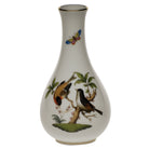 Hand-painted Herend Rothschild Bird Vase in fine porcelain, 6.5in H, on a white background