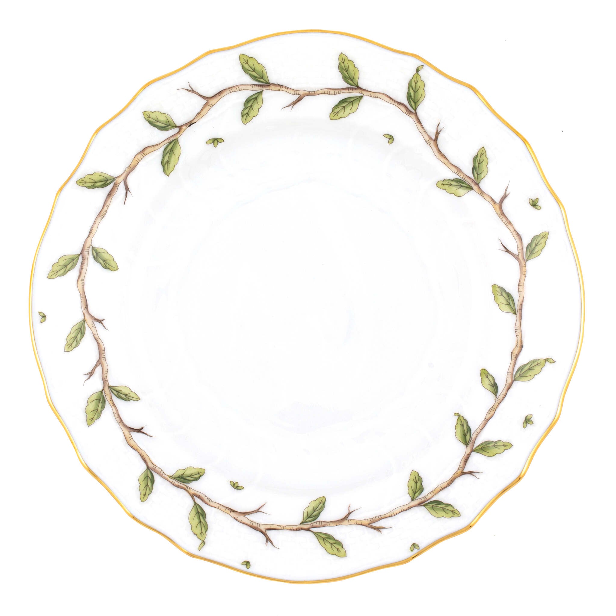 Hand-painted Herend Rothschild Garden Bread and Butter Plate in fine porcelain, 6in D, on a white background