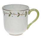 Hand-painted Herend Rothschild Garden Mug in fine porcelain, (10 OZ) 3.5in H, on a white background