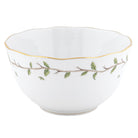 Hand-painted Herend Rothschild Garden Round Bowl in fine porcelain, (3.5 PT) 7.5in D, on a white background