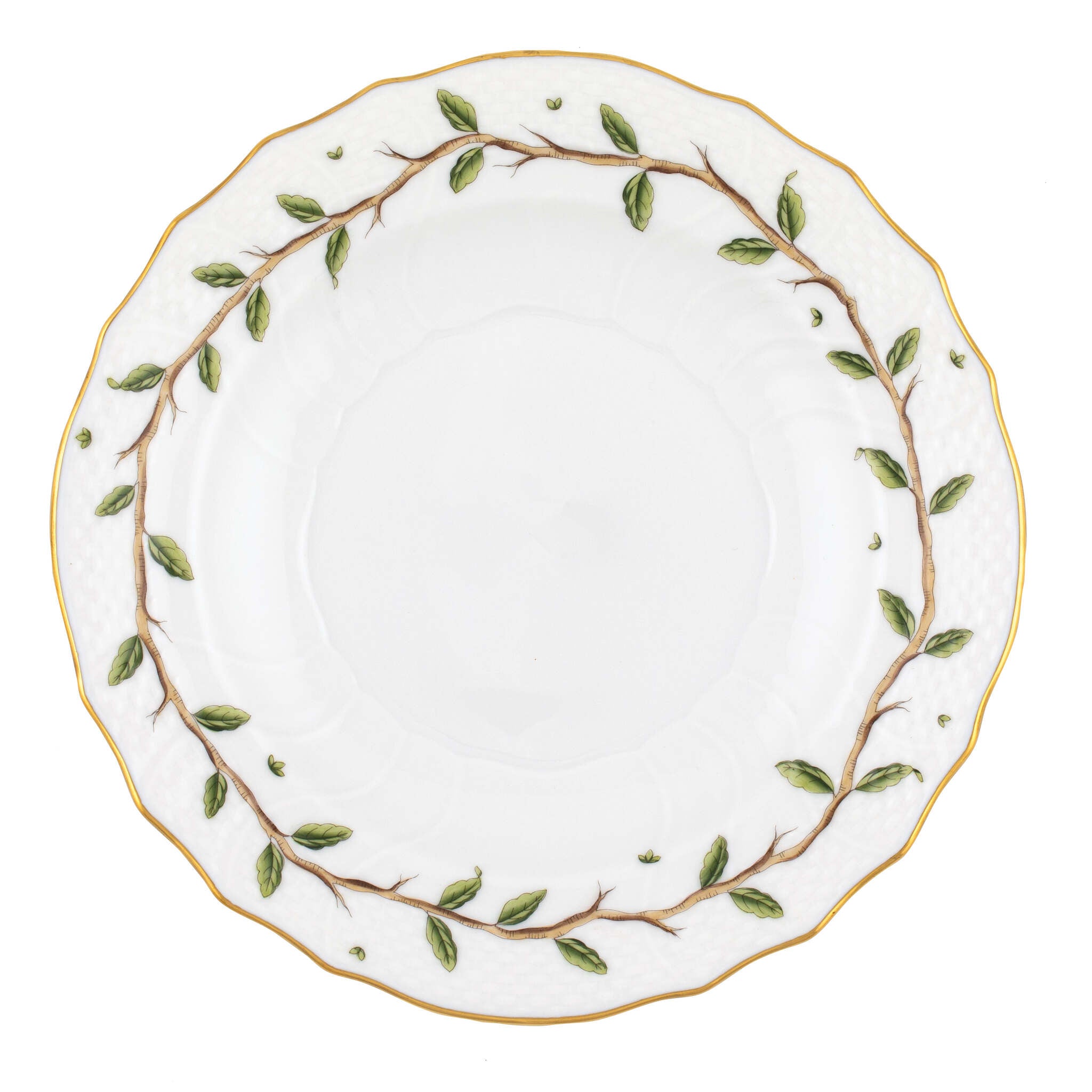 Hand-painted Herend Rothschild Garden Salad Plate in fine porcelain, 7.5in D, on a white background