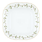 Hand-painted Herend Rothschild Garden Square Fruit Dish in fine porcelain, 11in SQ, on a white background