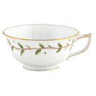 Hand-painted Herend Rothschild Garden Tea Cup Cup & Saucer Set in fine porcelain, on a white background