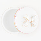 Herend Round Box with Bow – Raspberry, alternate view