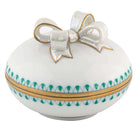Herend Round Box With Bow in Green