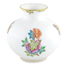 Hand-painted Herend Round Vase in fine porcelain, 4.5in H X 4.5in D, on a white background