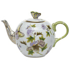 Hand-painted Herend Royal Garden Tea Pot with Butterfly Teapot in fine porcelain, (36 OZ) 5.5in H, on a white background