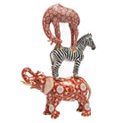 Hand-painted Herend Safari Animals Figurine in fine porcelain, 8.5in L X 12.75in H, on a white background
