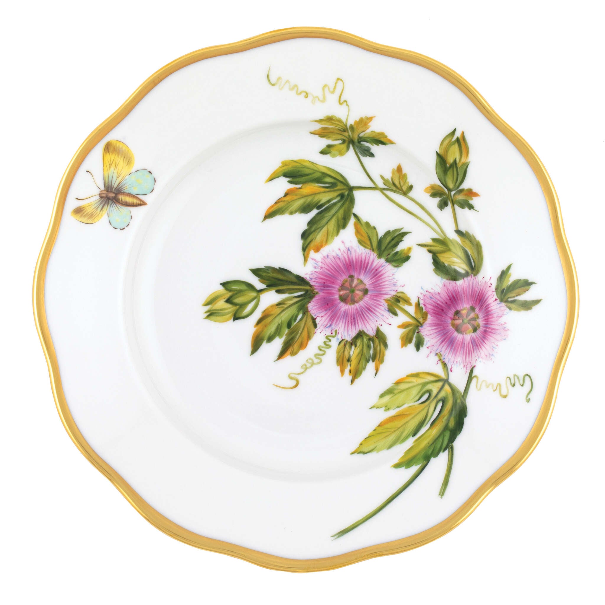 Herend Salad Plate porcelain figurine painted in the Multicolor (3) fishnet pattern