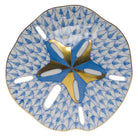 Herend Sand Dollar Figurine porcelain figurine painted in the Blue fishnet pattern