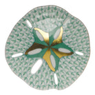 Herend Sand Dollar Figurine porcelain figurine painted in the Green fishnet pattern