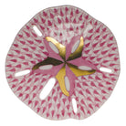 Herend Sand Dollar Figurine porcelain figurine painted in the Raspberry fishnet pattern