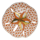 Sand Dollar Figurine in hand-painted Rust porcelain by Herend of Hungary