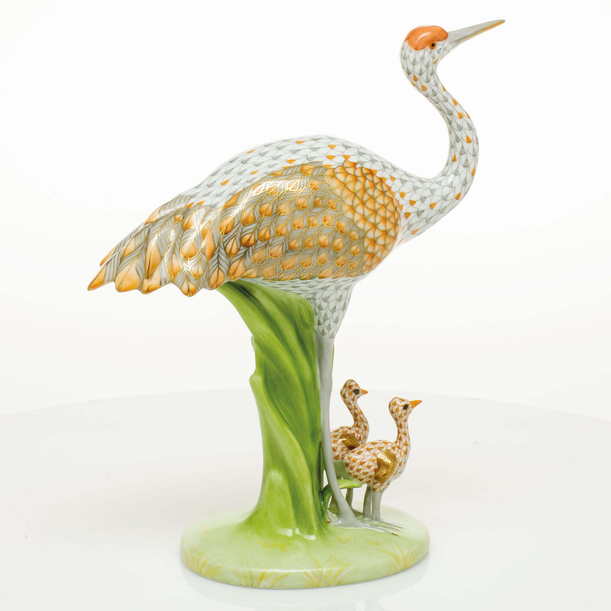 Herend Sandhill Crane and Babies Figurine — additional view