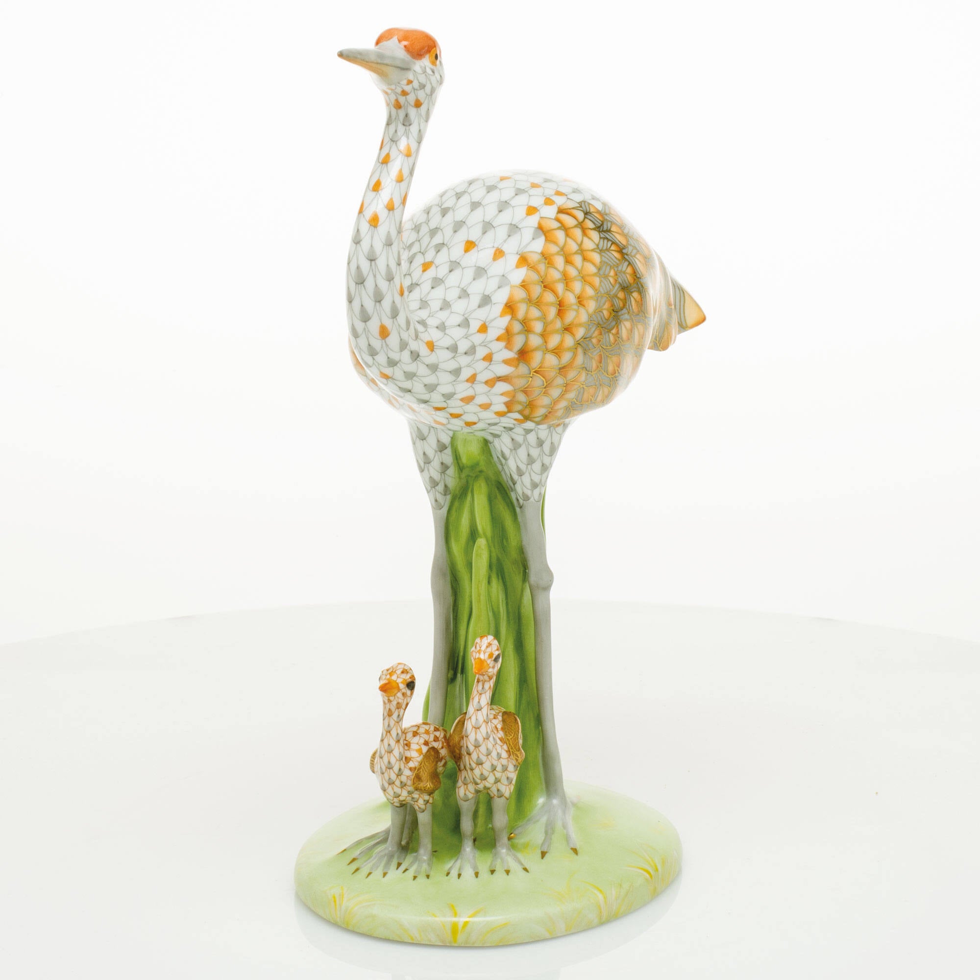 Herend Sandhill Crane and Babies Figurine — additional view