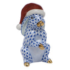 Sapphire fishnet Santa Bunny Figurine figurine, hand-painted Herend porcelain with 24k gold accents