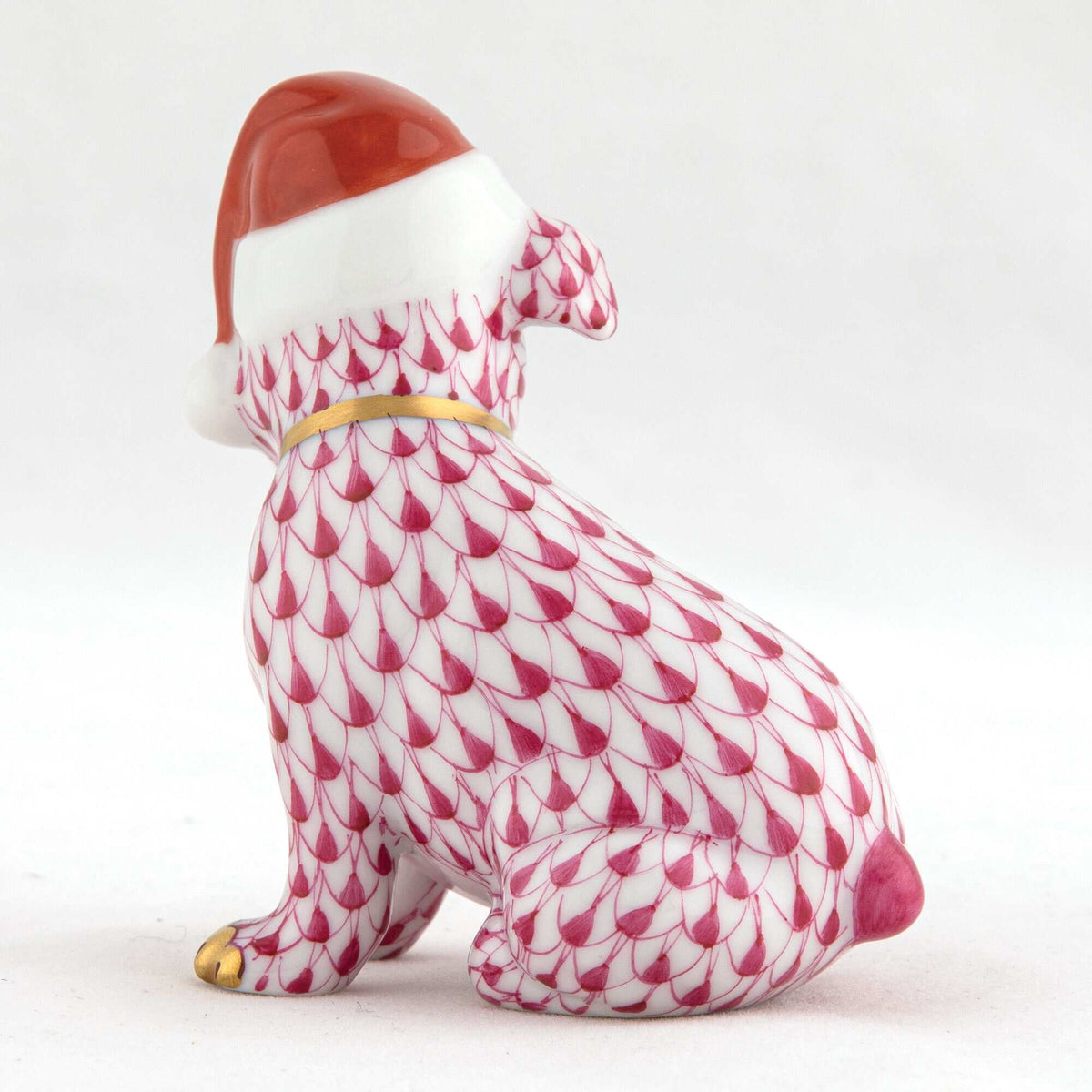 Herend Santa Puppy Figurine – Raspberry, alternate view