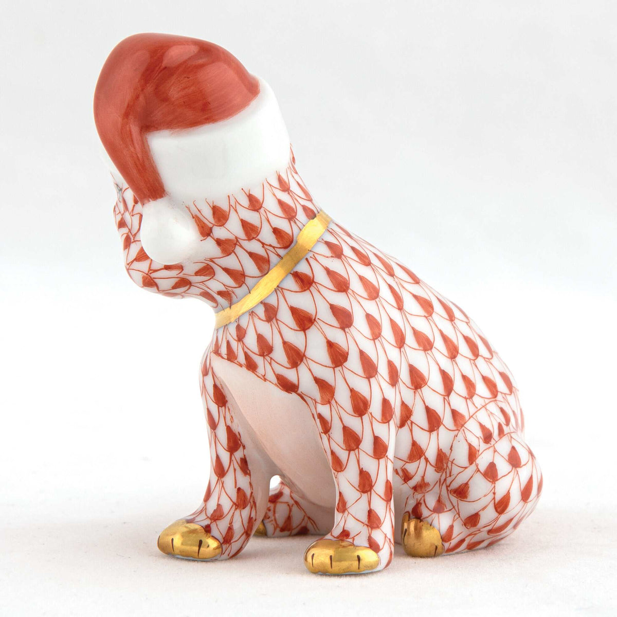 Herend Santa Puppy Figurine – Rust, alternate view
