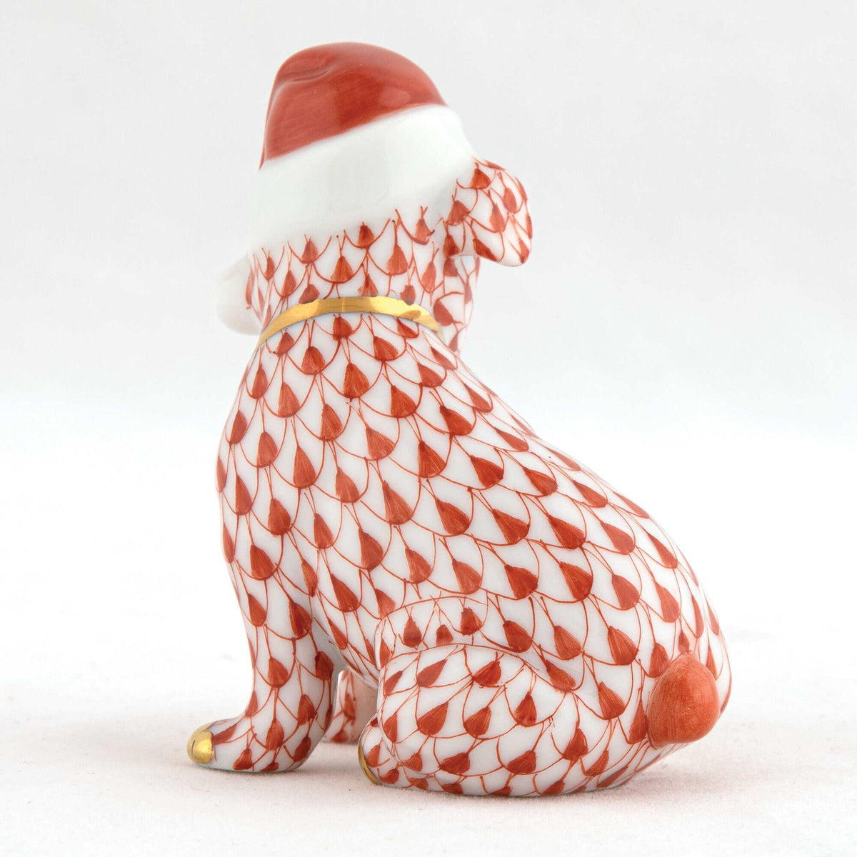 Herend Santa Puppy Figurine – Rust, alternate view