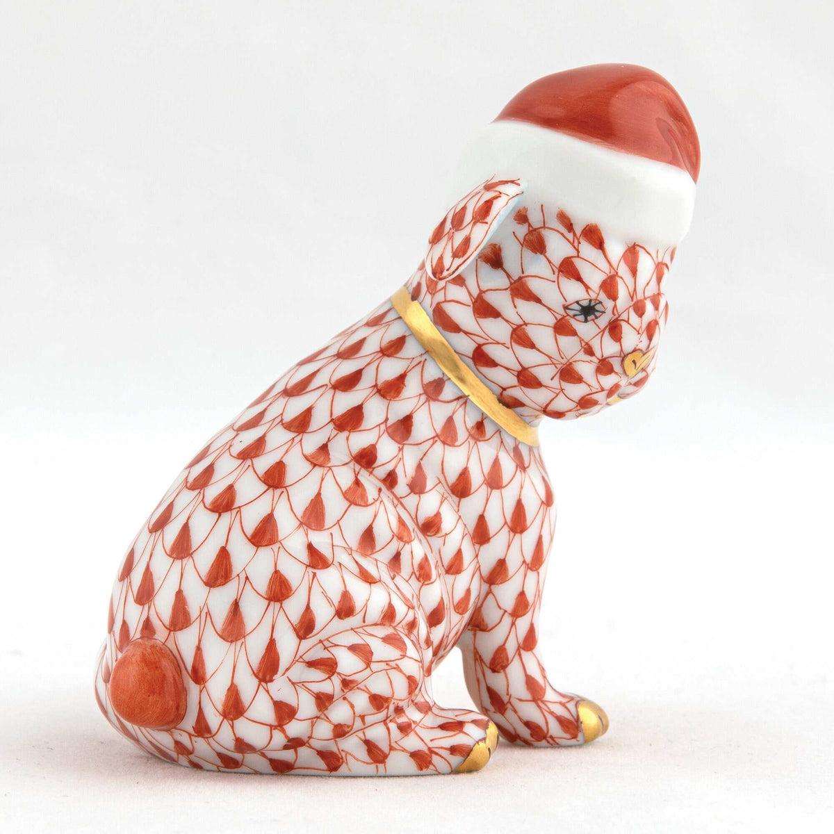 Herend Santa Puppy Figurine – Rust, alternate view