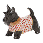 Herend Scottie Mcduff Figurine porcelain figurine painted in the Rust fishnet pattern